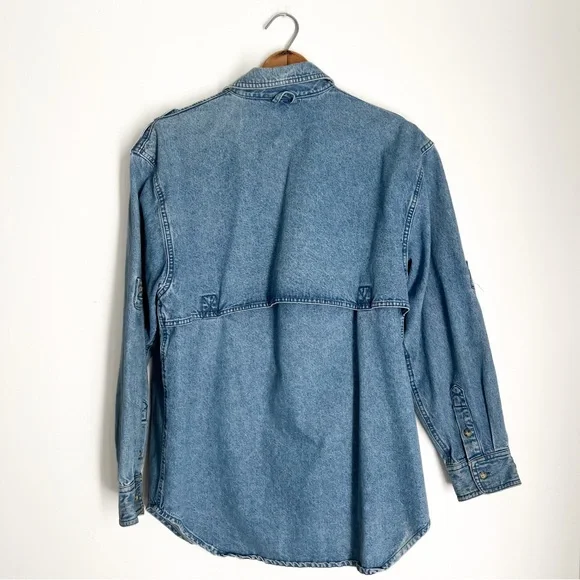 Vintage 90s Denim Utility Jacket – Size Large - Picture 6 of 7